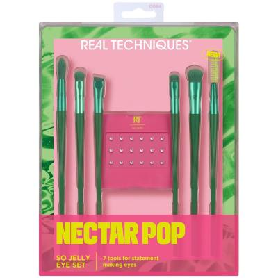 Real Techniques Nectar Pop So Jelly Eye Set Ajándékcsomagok Spoolie RT 077 szempillakefe 1 db + Smudge Liner RT 073 sminkecset 1 db + Instapop Crease RT 075 sminkecset 1 db + Smudge Brush RT 074 sminkecset 1 db + Instapop Shade RT 076 sminkecset 1 db + Defining Crease RT 078 sminkecset 1 db + öntapa