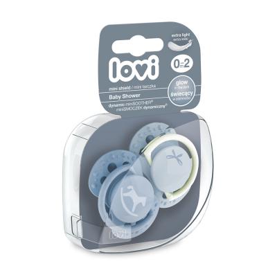 LOVI Baby Shower Dynamic miniSoother Boy 0-2m Cumi gyermekeknek 2 db