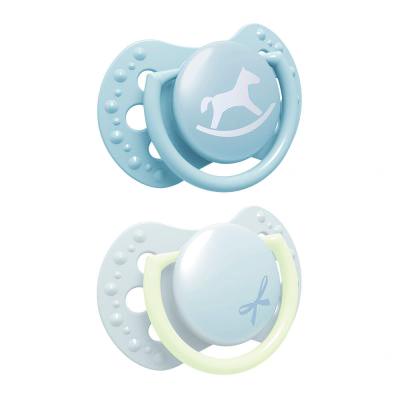 LOVI Baby Shower Dynamic miniSoother Boy 0-2m Cumi gyermekeknek 2 db