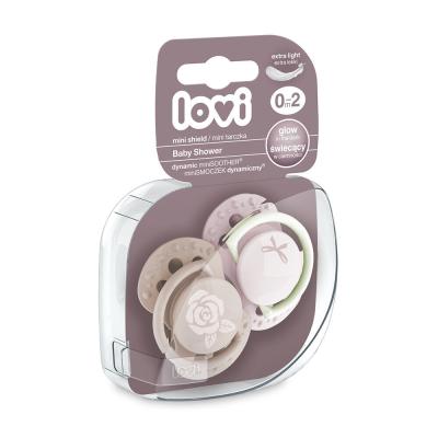 LOVI Baby Shower Dynamic miniSoother Girl 0-2m Cumi gyermekeknek 2 db