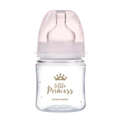 Canpol babies Royal Baby Easy Start Anti-Colic Bottle Little Princess 0m+ Cumisüveg gyermekeknek 120 ml