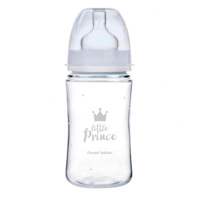 Canpol babies Royal Baby Easy Start Anti-Colic Bottle Little Prince 3m+ Cumisüveg gyermekeknek 240 ml