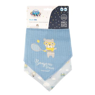 Canpol babies Bonjour Paris Muslin Bib Blue Előke gyermekeknek 2 db