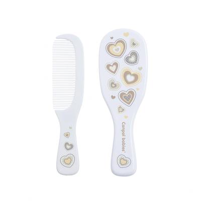 Canpol babies Newborn Baby Baby Brush With Comb Hearts Hajfésű gyermekeknek Szett