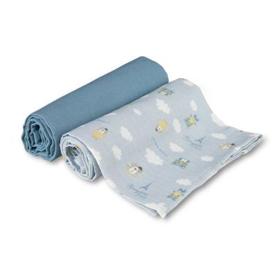 Canpol babies Bonjour Paris Muslin Squares Diapers Blue Textilpelenka gyermekeknek 2 db