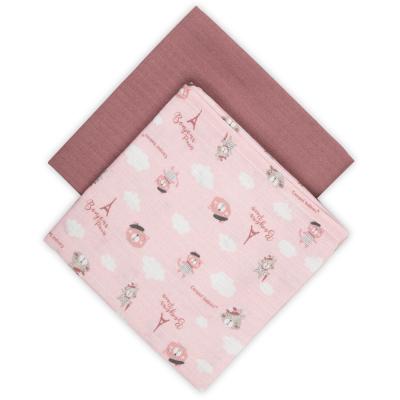 Canpol babies Bonjour Paris Muslin Squares Diapers Pink Textilpelenka gyermekeknek 2 db