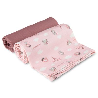 Canpol babies Bonjour Paris Muslin Squares Diapers Pink Textilpelenka gyermekeknek 2 db