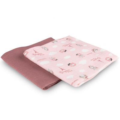 Canpol babies Bonjour Paris Muslin Squares Diapers Pink Textilpelenka gyermekeknek 2 db