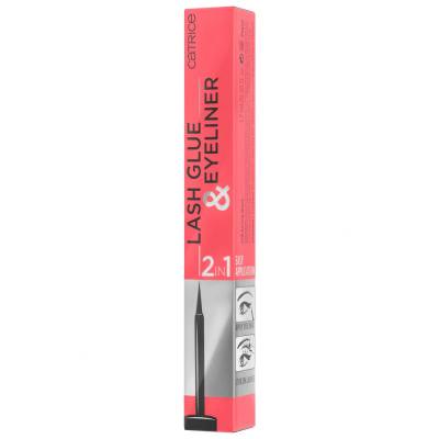 Catrice Lash Glue &amp; Eyeliner Műszempilla-ragasztó nőknek 1,7 ml Változat 010 Strong Black