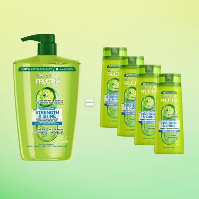 Garnier Fructis Strength &amp; Shine Fortifying Shampoo Sampon nőknek 1000 ml