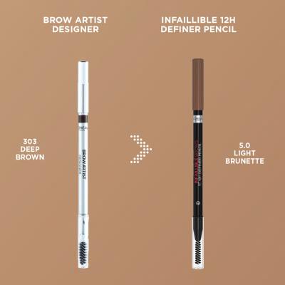 L&#039;Oréal Paris Infaillible Brows 12H Definer Pencil Szemöldökceruza nőknek 1 g Változat 3.0 Brunette