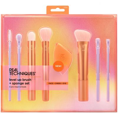 Real Techniques Brushes Level Up Brush + Sponge Set Sminkecset nőknek Szett