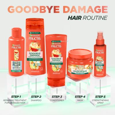 Garnier Fructis Goodbye Damage Keratin 10-In-1 Leave-In Öblítést nem igénylő hajápoló nőknek 150 ml