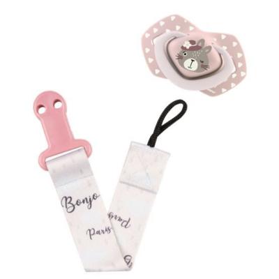 Canpol babies Bonjour Paris Soother Clip With Ribbon Cumilánc gyermekeknek 1 db