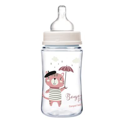 Canpol babies Bonjour Paris Easy Start Anti-Colic Bottle Pink 3m+ Cumisüveg gyermekeknek 240 ml