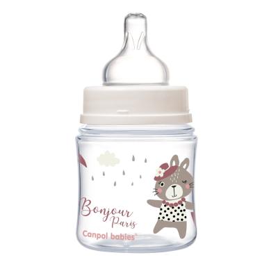 Canpol babies Bonjour Paris Easy Start Anti-Colic Bottle Pink 0m+ Cumisüveg gyermekeknek 120 ml