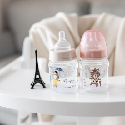 Canpol babies Bonjour Paris Easy Start Anti-Colic Bottle Pink 0m+ Cumisüveg gyermekeknek 120 ml