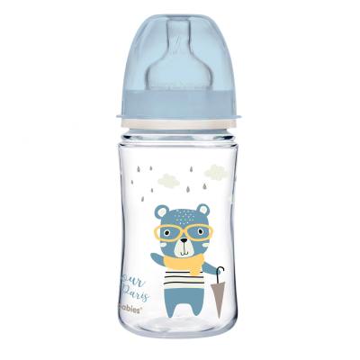 Canpol babies Bonjour Paris Easy Start Anti-Colic Bottle Blue 3m+ Cumisüveg gyermekeknek 240 ml