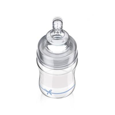 LOVI Baby Shower Glass Bottle Blue 0m+ Cumisüveg gyermekeknek 150 ml