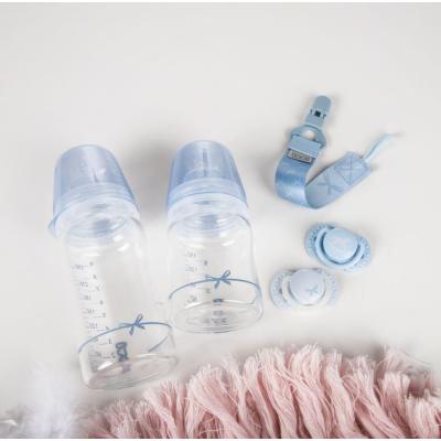 LOVI Baby Shower Glass Bottle Blue 0m+ Cumisüveg gyermekeknek 150 ml