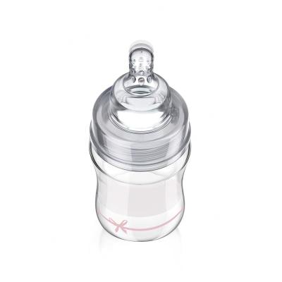 LOVI Baby Shower Glass Bottle Pink 0m+ Cumisüveg gyermekeknek 150 ml