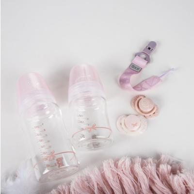 LOVI Baby Shower Glass Bottle Pink 0m+ Cumisüveg gyermekeknek 150 ml