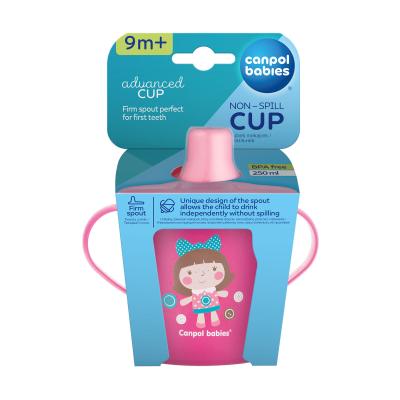 Canpol babies Toys Non-Spill Cup Pink 9m+ Kis bögre gyermekeknek 250 ml