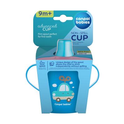 Canpol babies Toys Non-Spill Cup Blue 9m+ Kis bögre gyermekeknek 250 ml