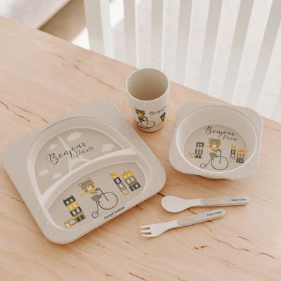 Canpol babies Bonjour Paris Tableware Set Beige Edény gyermekeknek Szett