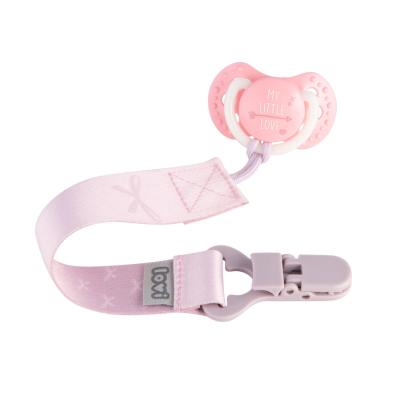 LOVI Baby Shower Soother Clip With Ribbon Girl Cumilánc gyermekeknek 1 db