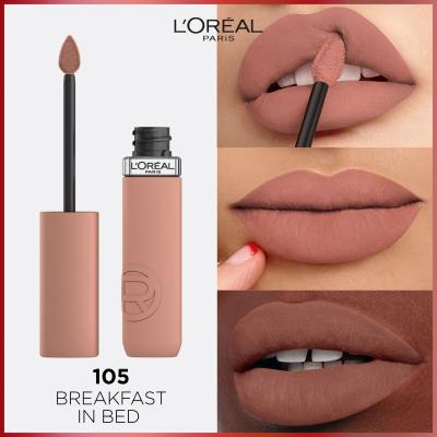 L&#039;Oréal Paris Infaillible Matte Resistance Lipstick Rúzs nőknek 5 ml Változat 105 Breakfest In Bed