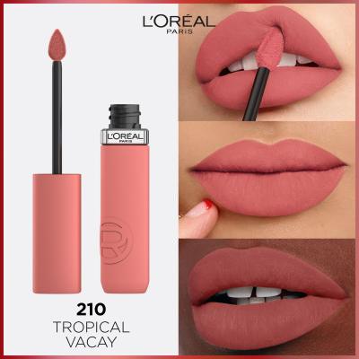 L&#039;Oréal Paris Infaillible Matte Resistance Lipstick Rúzs nőknek 5 ml Változat 210 Tropical Vacay