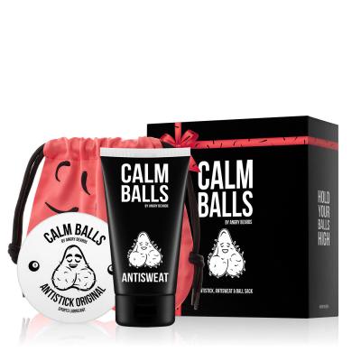 Angry Beards Calm Balls Ajándékcsomagok Antistick síkosító 150 ml + Antisweat intim dezodor 150 ml + rózsaszín tasak