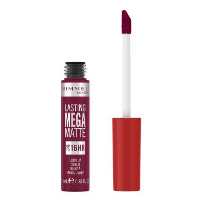 Rimmel London Lasting Mega Matte Liquid Lip Colour Rúzs nőknek 7,4 ml Változat Rock Me Purple