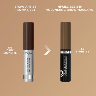 L&#039;Oréal Paris Infaillible Brows Volumizing Eyebrow Mascara Szemöldökspirál nőknek 4,4 ml Változat 3.0 Brunette