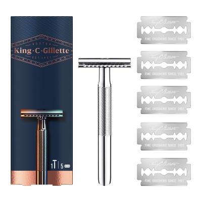 Gillette King C. Double Edge Safety Razor Borotva férfiaknak Szett