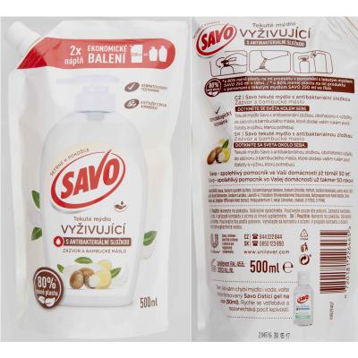 Savo Ginger &amp; Shea Butter Nourishing Liquid Handwash Folyékony szappan Refill 500 ml