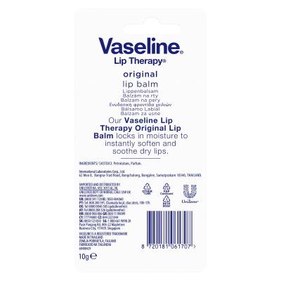 Vaseline Lip Therapy Original Lip Balm Tube Ajakbalzsam nőknek 10 g