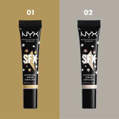 NYX Professional Makeup SFX Glitter Paint Alapozó nőknek 8 ml Változat 02 Broomstick Baddie