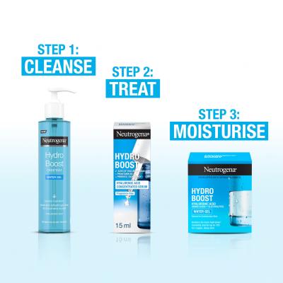 Neutrogena Hydro Boost Gift Set Ajándékcsomagok Hydro Boost Water Gel hidratáló arcgél 50 ml + Hydro Boost Hyaluronic Acid Concentrated Serum arcszérum 15 ml + Hydro Boost Water Gel Cleanser arclemosó gél 200 ml