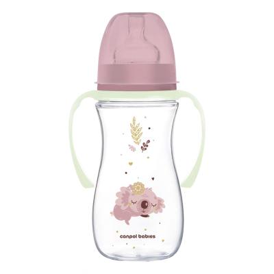 Canpol babies Sleepy Koala Easy Start Anti-Colic Bottle Pink 12m+ Cumisüveg gyermekeknek 300 ml