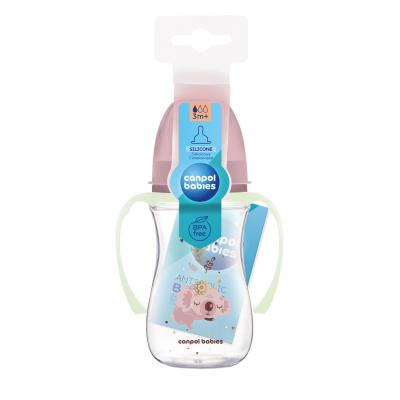 Canpol babies Sleepy Koala Easy Start Anti-Colic Bottle Pink 3m+ Cumisüveg gyermekeknek 240 ml