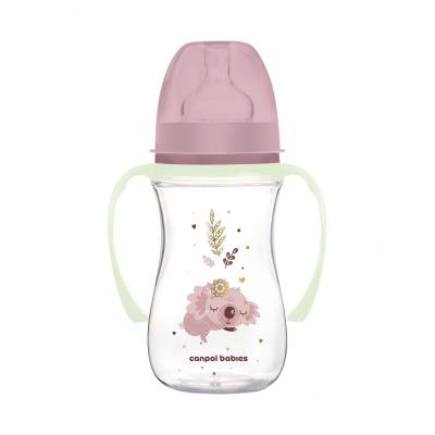 Canpol babies Sleepy Koala Easy Start Anti-Colic Bottle Pink 3m+ Cumisüveg gyermekeknek 240 ml