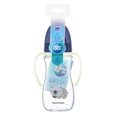 Canpol babies Sleepy Koala Easy Start Anti-Colic Bottle Blue 12m+ Cumisüveg gyermekeknek 300 ml