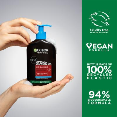 Garnier Pure Active Charcoal Cleansing Gel Arctisztító gél 250 ml