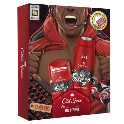 Old Spice Wolfthorn Ajándékcsomagok deó stift 50 ml + 3 az 1-ben tusfürdő 250 ml + játékkártya