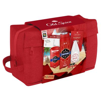 Old Spice Captain Ajándékcsomagok deó stift 50 ml + 3 az 1-ben tusfürdő 250 ml + borotválkozás utáni arcszesz 100 ml + kozmetikai táska