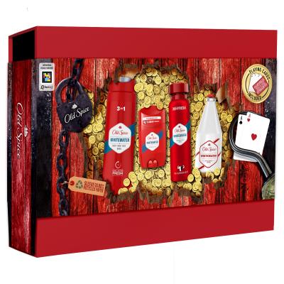 Old Spice Whitewater Ajándékcsomagok dezodor 150 ml + deó stift 50 ml + 3 az 1-ben tusfürdő 250 ml + borotválkozás utáni arcszesz 100 ml + játékkártya