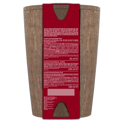 Old Spice Captain Ajándékcsomagok deó stift 50 ml + 3 az 1-ben tusfürdő 250 ml + borotválkozás utáni arcszesz 100 ml + fahordó