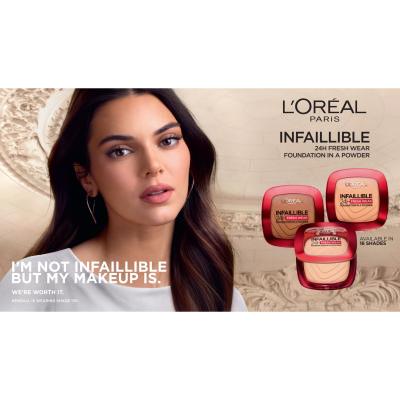 L&#039;Oréal Paris Infaillible 24H Fresh Wear Foundation In A Powder Alapozó nőknek 9 g Változat 250 Radiant Sand